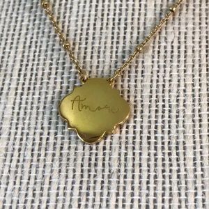 Stella & Dot engraved Amore pendant necklace 16” with 3” extender